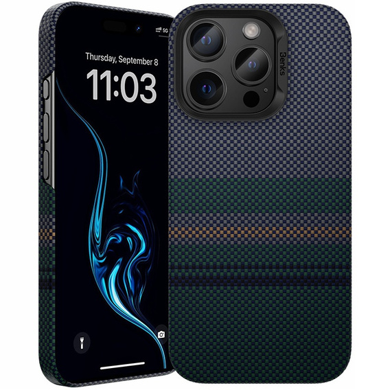 Etui BENKS Kevlar Magnetic Armor Air Aurora 600D SA65 do MagSafe do iPhone 16 Pro