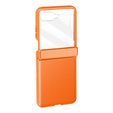 Etui do Motorola Razr 50 Ultra, Slim Leather, ze szkłem, pomarańczowe