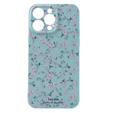 Etui cienkie do iPhone 13 Pro, Retro Flower, niebieskie