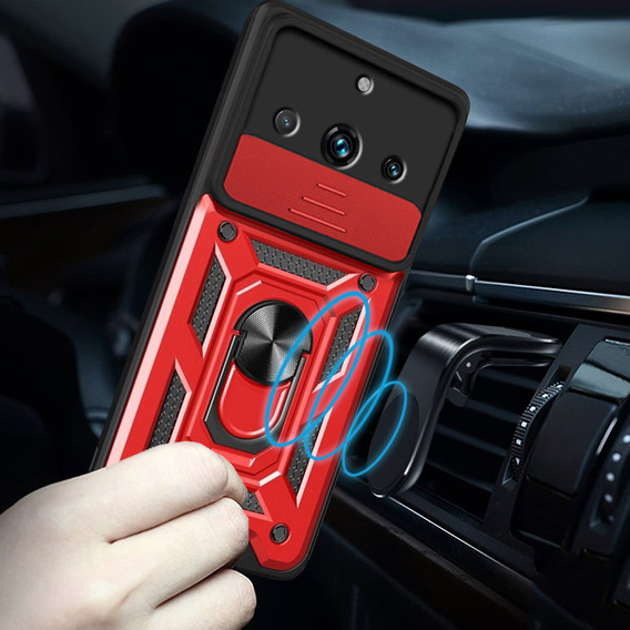 Etui pancerne do Realme 11 Pro 5G / 11 Pro+ 5G, CamShield Slide, czerwone