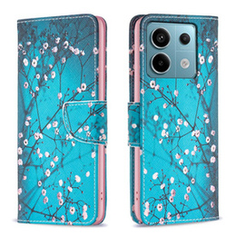 Etui z klapką do Xiaomi Redmi Note 13 Pro 5G, Wallet, Sakura niebieskie
