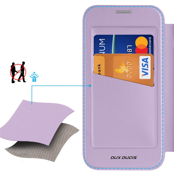 Etui Dux Ducis do iPhone 17, Skin X Pro,  z klapką, do MagSafe, fioletowe