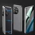 Etui do OnePlus 12 5G, Magnetic Dual Glass, srebrne
