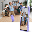Etui pancerne do Samsung Galaxy A14 4G/5G, Camshield z podstawką, Fioletowe