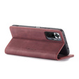 Etui CASEME do Xiaomi Redmi Note 10 Pro, Leather Wallet Case, czerwone
