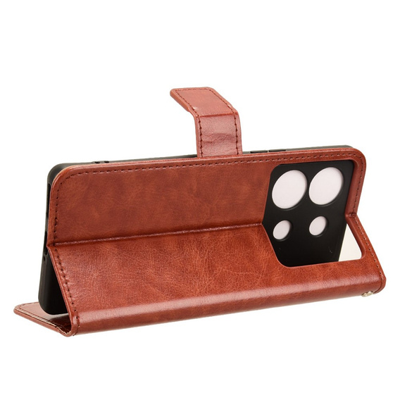 Etui z klapką do Infinix Zero 30 5G, Crazy Horse Wallet, brązowe