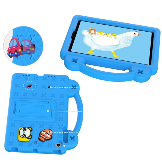 Etui do iPad mini 7.9" 2019/2015/2014/2013/2012 (5/4/3/2/1 gen.), Cute Patterns, z podstawką, Niebieskie