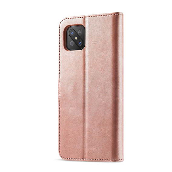 Etui z klapką do Oppo Reno 4 Z 5G, LC.IMEEKE, różowe rose gold