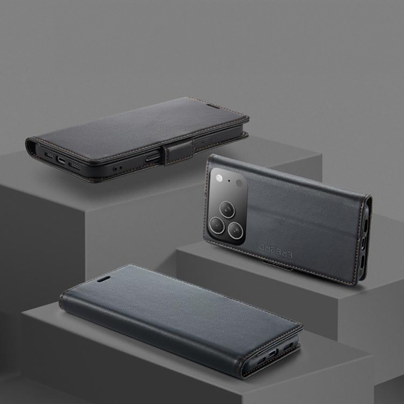 Etui portfelowe Glossy Litchi do iPhone 17 Pro Max