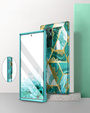 Etui do Samsung Galaxy S22 Ultra, Suritch Full Body Marble, zielone