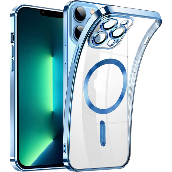 Etui do iPhone 13 Pro, Electro MagSafe, niebieskie + Szkło na ekran