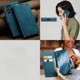 Etui CASEME do Samsung Galaxy S22 Ultra, Leather Wallet Case, zielone