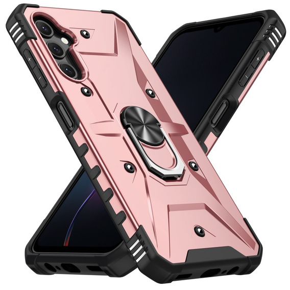 Etui pancerne do Samsung Galaxy A14 4G/5G, z ringiem, różowe rose gold