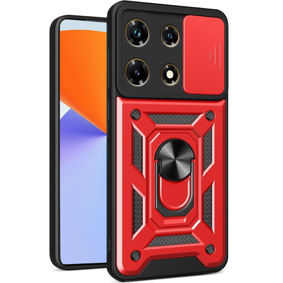 Etui pancerne do Infinix Note 30 Pro, CamShield Slide, czerwone