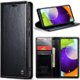 Etui z klapką CASEME do Samsung Galaxy A52/A52s, Waxy Textured, czarne