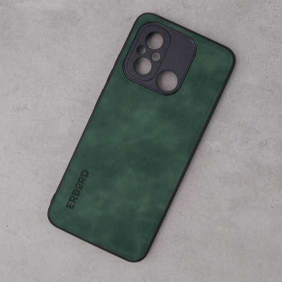 Etui do Xiaomi Redmi 12C, ERBORD Business, z blaszką do uchwytów samochodowych, zielone