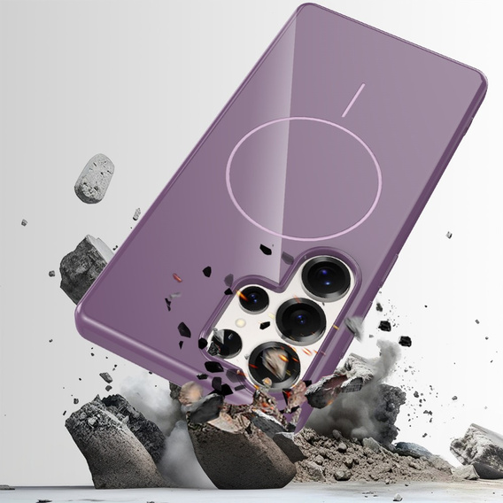 Etui do Samsung Galaxy S25 Ultra, magnetyczne z paskiem – fioletowe