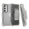 Pancerne Etui do Samsung Galaxy S24+, Belt Clip, z klipsem, przezroczyste / czarne