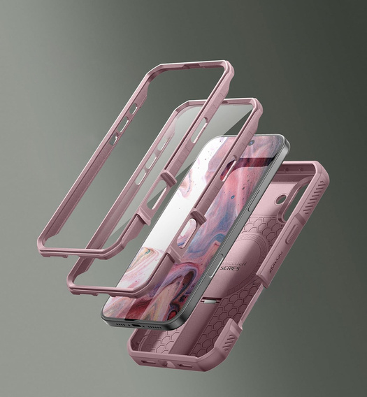 Etui Dexnor do iPhone 15 Pro – z MagSafe i osłoną aparatu - różowe