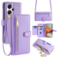Etui z klapką do Xiaomi Redmi Note 13 Pro+, Wallet Zipper Pocket, fioletowe