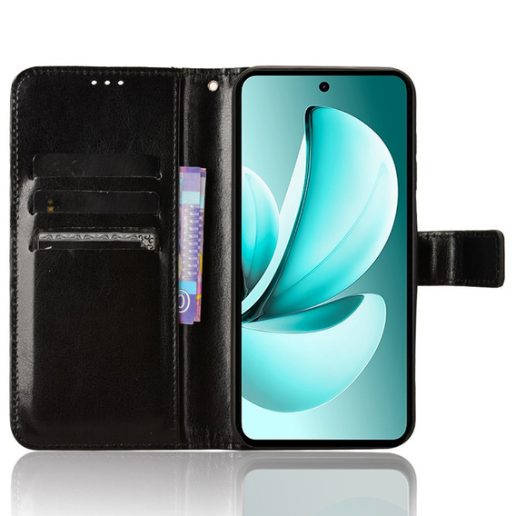 Etui z klapką Crazy Horse Wallet do Realme C71 – czarne