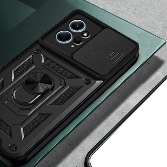Etui pancerne do Xiaomi Redmi Note 12 4G, CamShield Slide, czarne