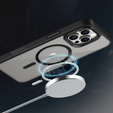 Etui do iPhone 16 Pro Max, do MagSafe, ERBORD Matt Case, przezroczyste / czarne + Szkło na ekran