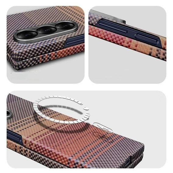 Etui do Samsung Galaxy Z Fold6 5G - magnetyczne Aramid Fiber, pomarańczowe