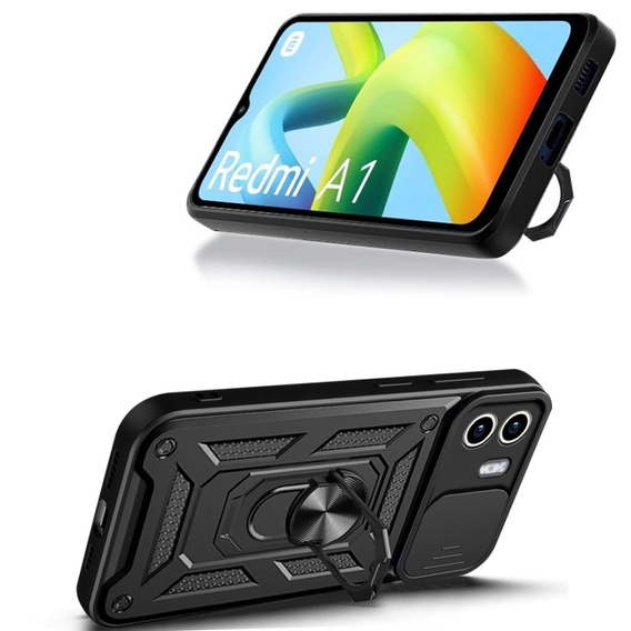 Etui pancerne do Xiaomi Redmi A1 4G / A2 4G, CamShield Slide, czarne