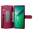Etui z klapką do Realme 14 Pro 5G, Wallet Zipper Pocket, czerwone