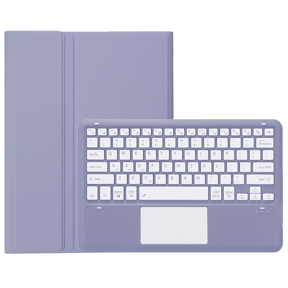 Eleganckie etui z klawiaturą i touchpadem do Lenovo Idea Tab Pro – fioletowe
