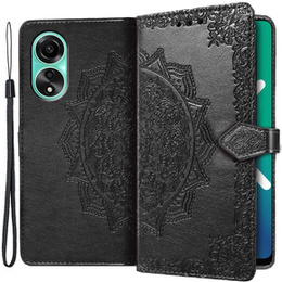 Etui z klapką do Oppo A98 5G, Mandala, czarne