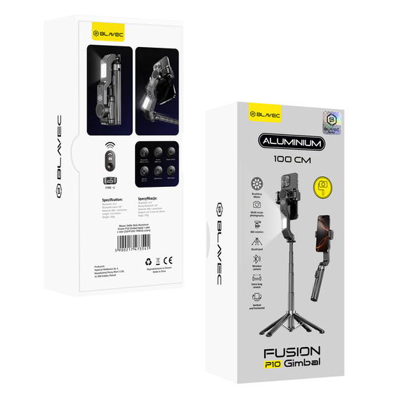 Blavec Selfie Stick Aluminium Fusion P07 z MagSafe, lampami LED i pilotem