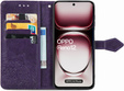 Etui z klapką do Oppo Reno 12, Mandala, fioletowe
