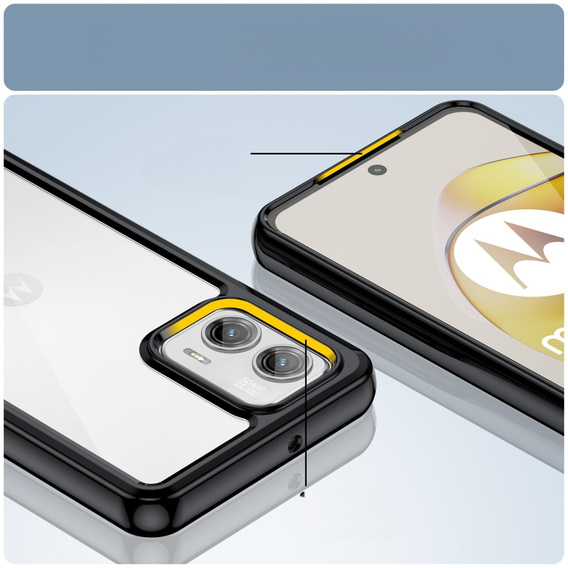 Etui do Motorola Moto G73 5G, Fusion Hybrid, przezroczyste / czarne