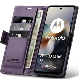 Etui ERBORD Glossy Litchi portfel z klapką do Motorola Moto G56 5G