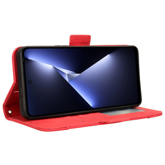 Etui z klapką do Tecno Pova 5 Pro 4G, Card Slot, czerwone