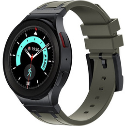 Pasek silikonowy do Samsung Galaxy Watch 4/5/6/7/FE 40/42/43/44/45/46/47mm, Zielony / czarna klamra