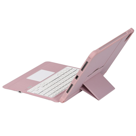 Etui z klawiaturą do iPad Air 10.9" 2022/2020 (5/4 gen.), TouchPad, różowe rose gold
