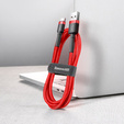 Baseus kabel USB-A na USB-C 0,5 m Cafule 3 A - Czerwono-Czarny