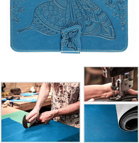 Etui z klapką do Oppo A40 / Oppo A40m, Butterfly, niebieskie