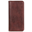 Etui do Samsung Galaxy S24, Wallet Litchi Leather, brązowe