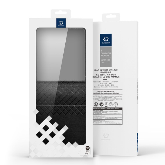 Etui Dux Ducis Bril Series do Samsung Galaxy Z Flip7 5G – czarne, skórzane