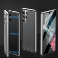 Etui do Samsung Galaxy S23 Ultra, Magnetic Dual Glass, srebrne