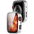 2w1 Etui z twardą ramką i szkłem hartowanym do Huawei Watch Fit 4 Pro - srebrne