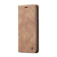 Etui CASEME do Samsung Galaxy S21 FE, Leather Wallet Case, brązowe
