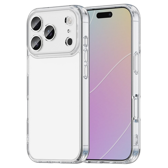 Etui silikonowe do iPhone 17 Pro Max, z twardym tyłem, transparentne