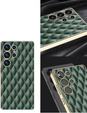 Etui do Samsung Galaxy S25 Ultra, Leather Rhombus, zielone