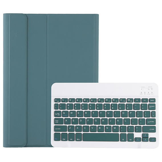 Etui z klawiaturą do Samsung Galaxy Tab S9, Leather Pen Slot, ciemnozielone