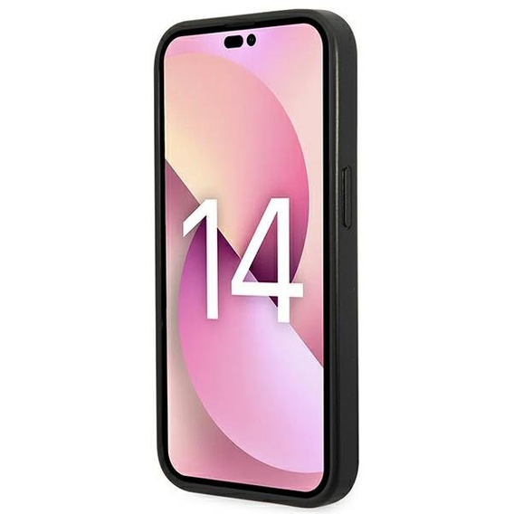 Etui Karl Lagerfeld do iPhone 14 Pro Max, Saffiano Karl's Head Patch, srebrne